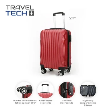 VALIJA TRAVEL TECH 20" Colores ROJOS / AZUL