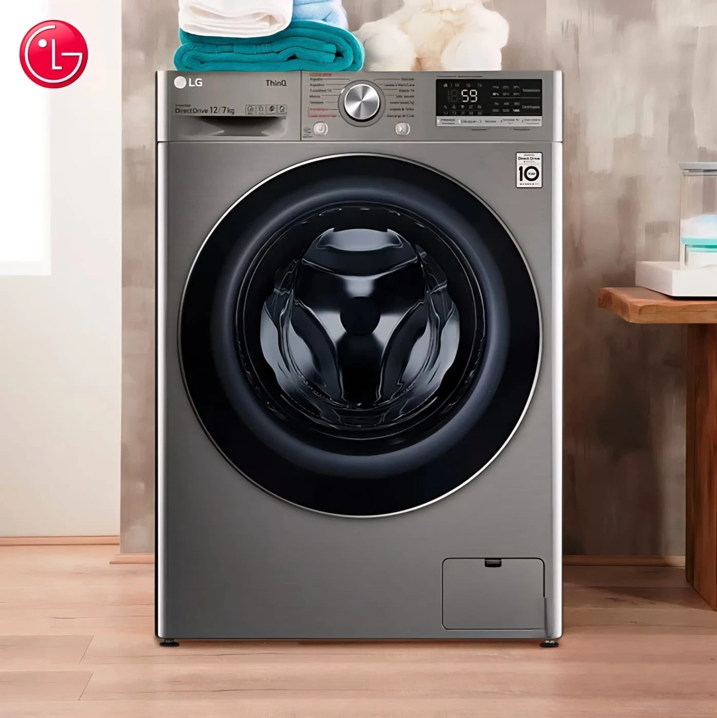 LAVASECARROPAS LG WD13BVC2S6C 13kg/8kg INVERTER SILVER