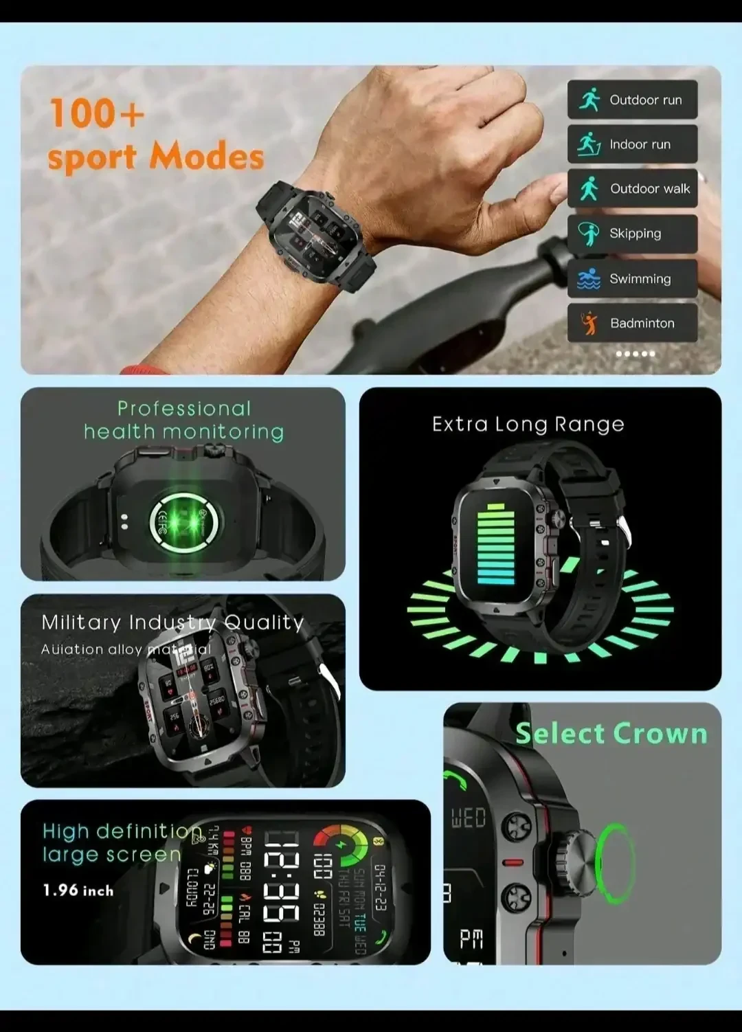 Reloj Smart grado Militar  5