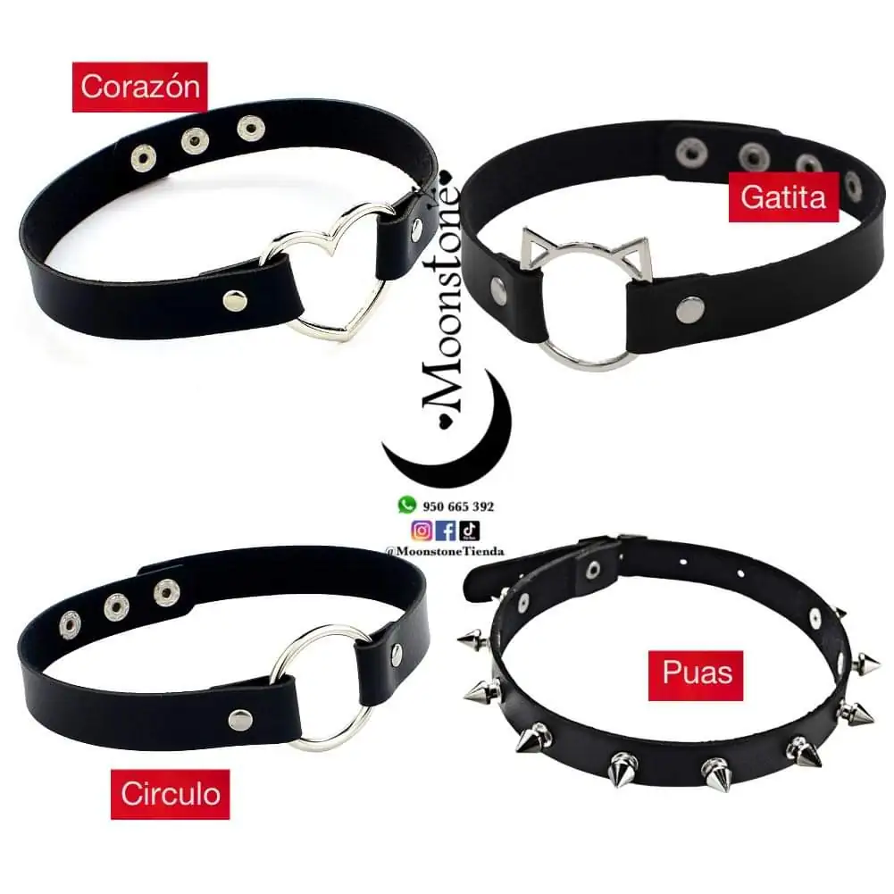 Collar choker puas bondage cuerina 