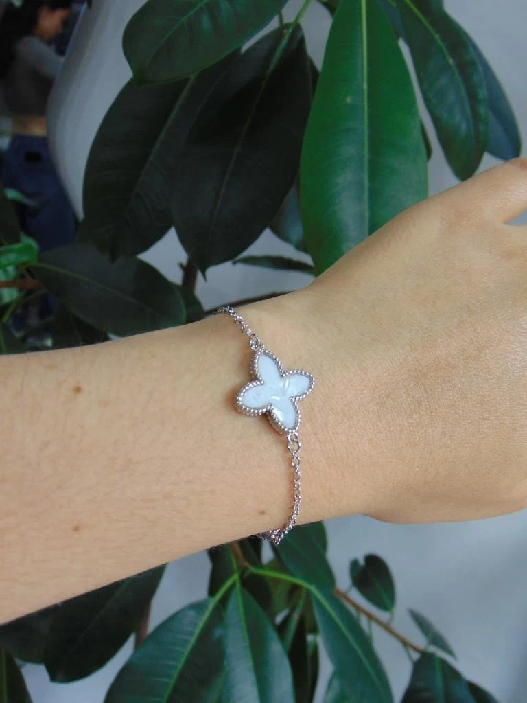 PULSERA RODIO PLATE NACAR TREBOL
