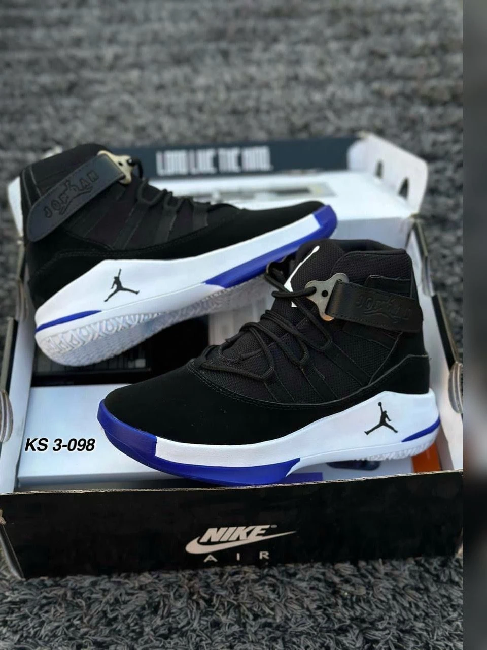 Tenis Botin Jordan Full negro azul Unisex 3