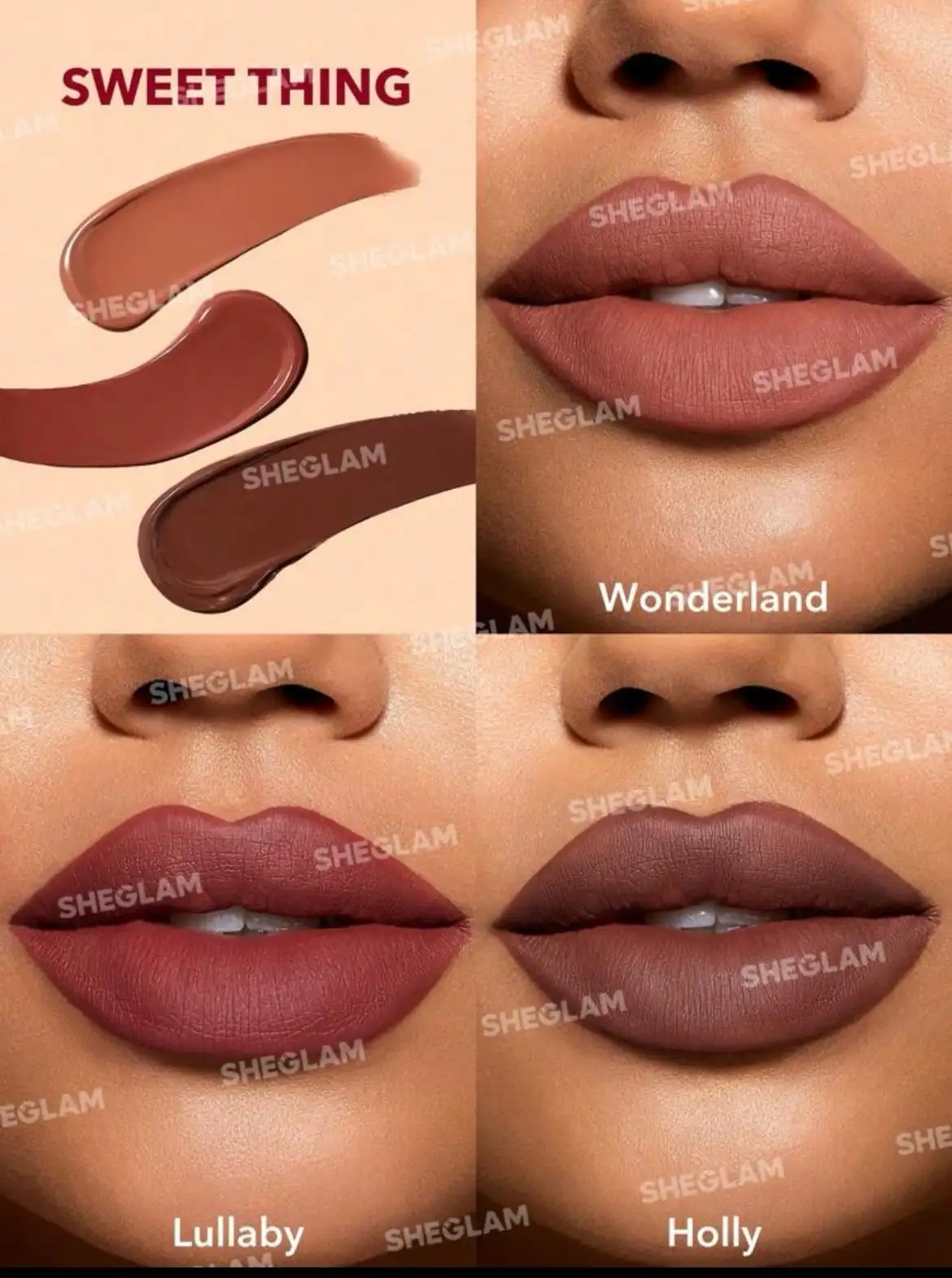 Set de labiales mate sheglam  3
