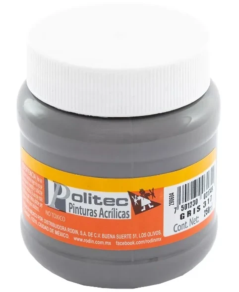 Politec pintura gris frasco de 250 ml
