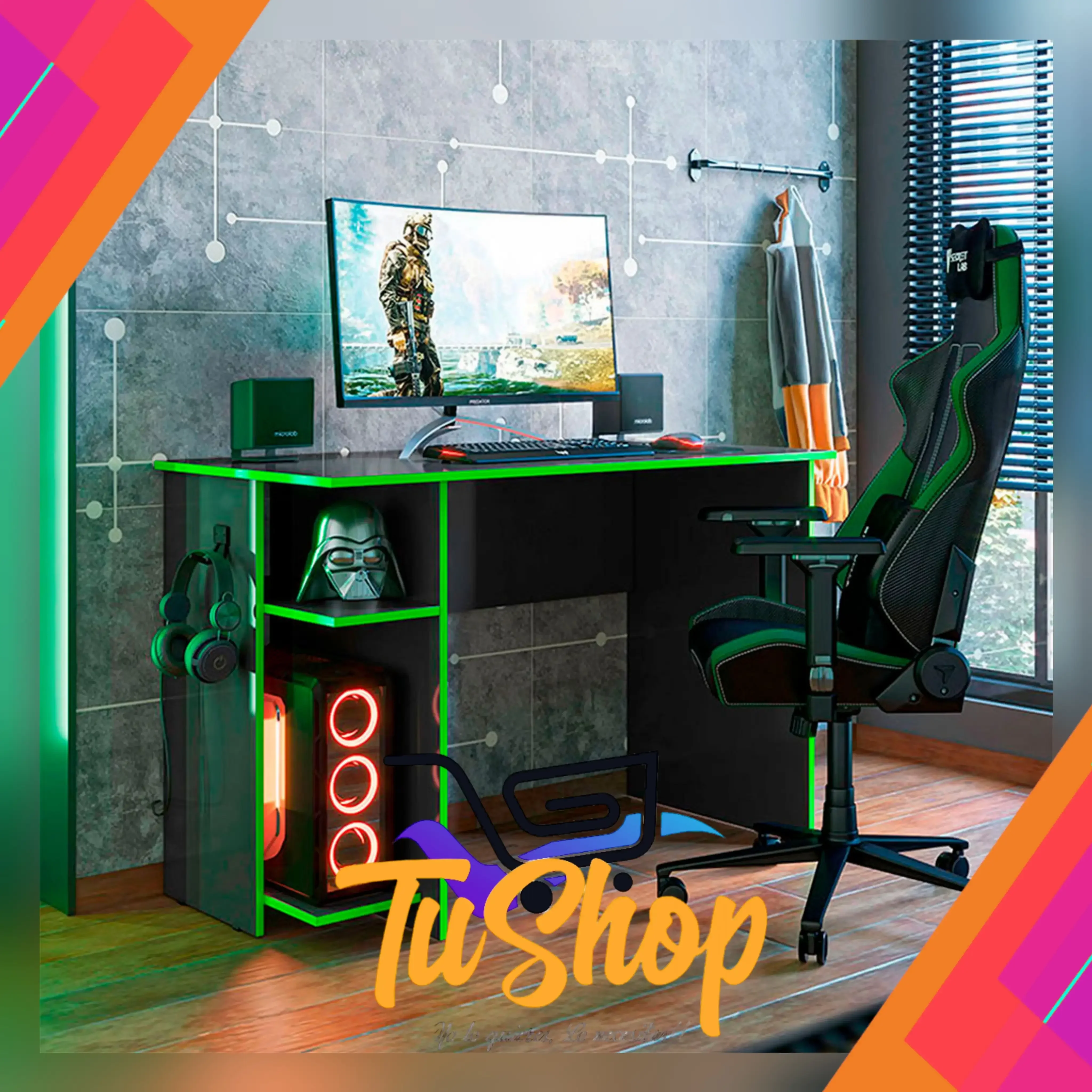 Escritorio Gamer Green Lyon