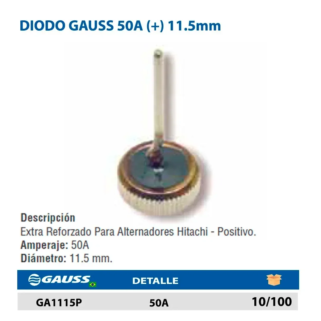 DIODO GAUSS 50A (+) 11.5mm 
