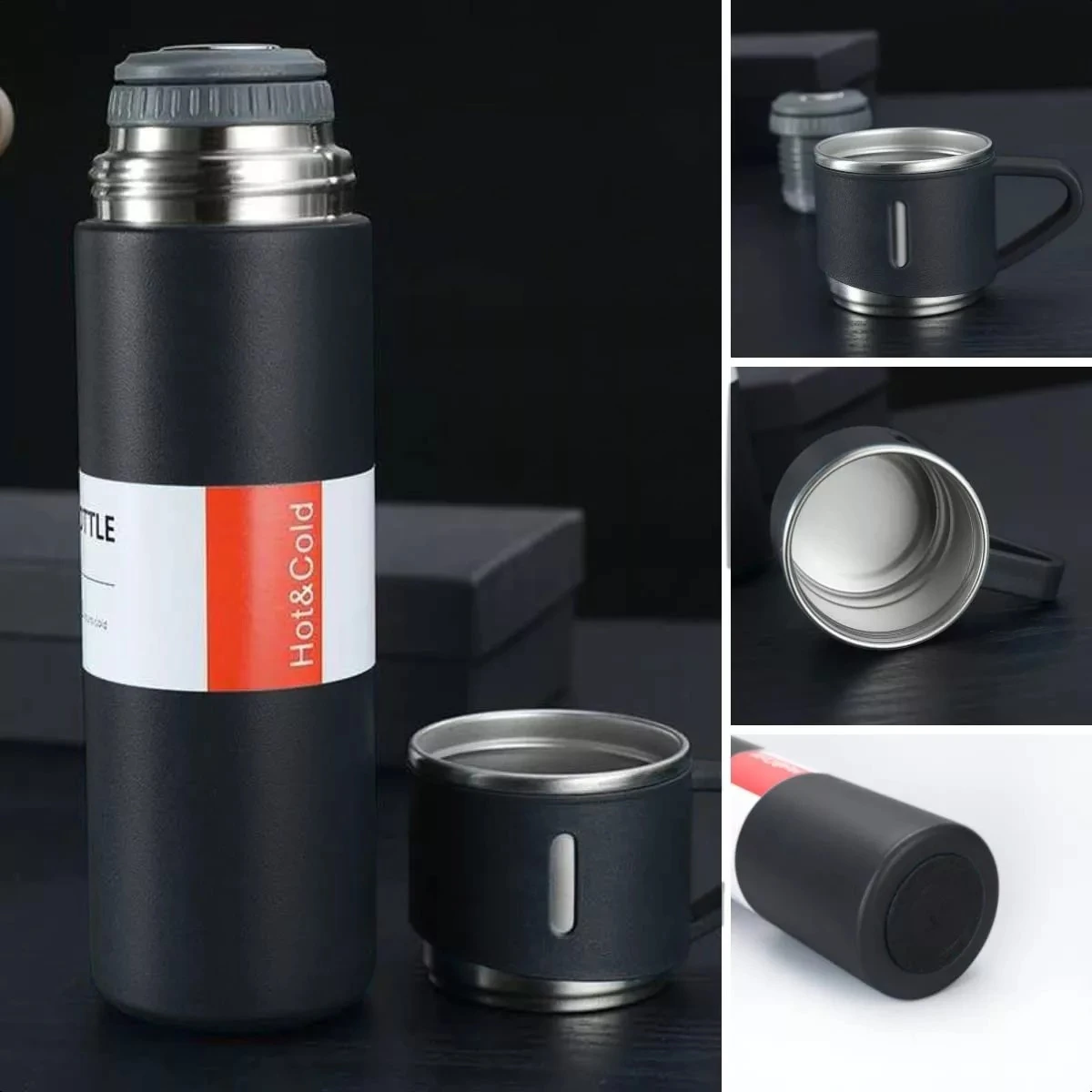 Set Termo con 3 Tazas 500 ml Acero Inoxidable 2