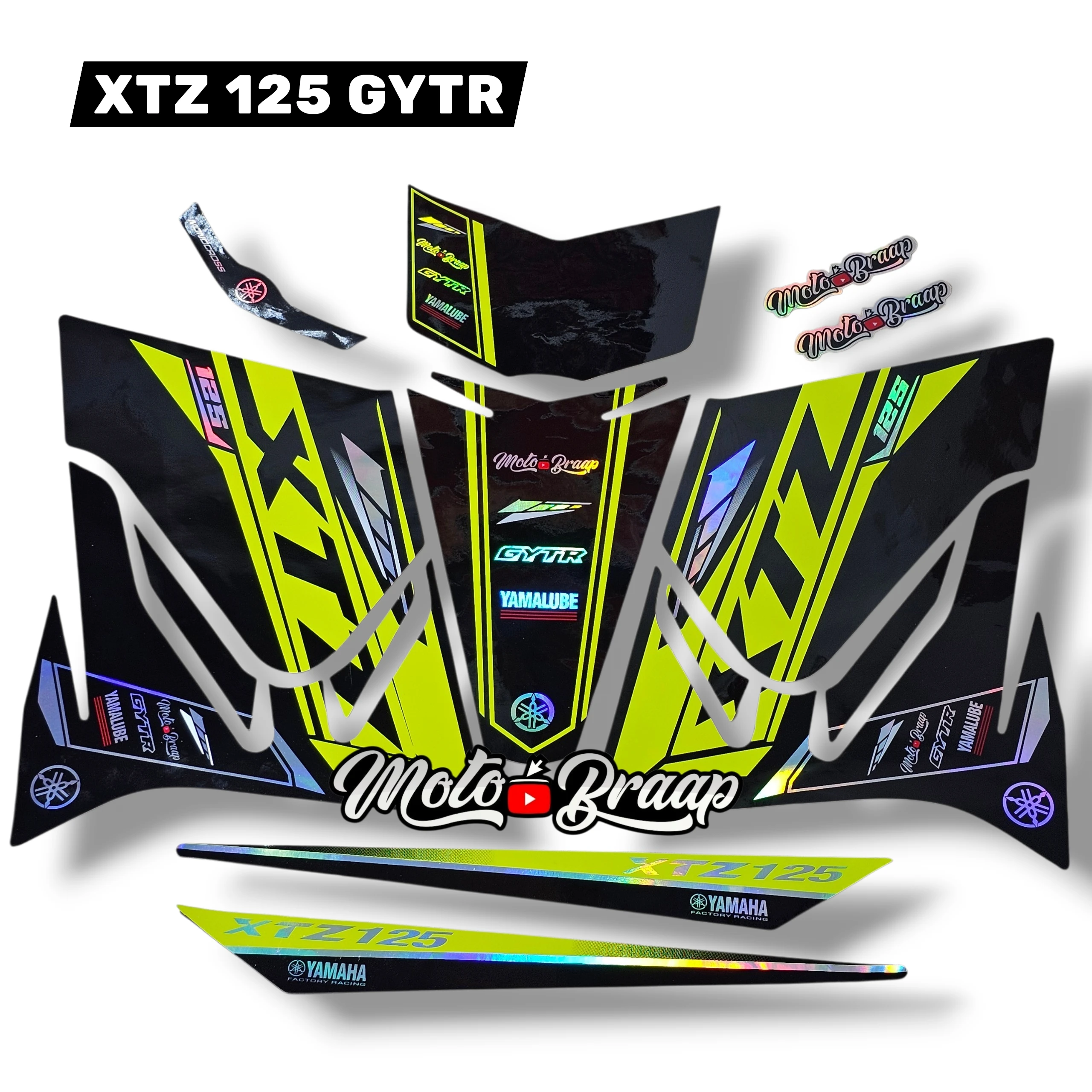 Xtz 125 Calcomanias GYTR TORNASOL Amarillo