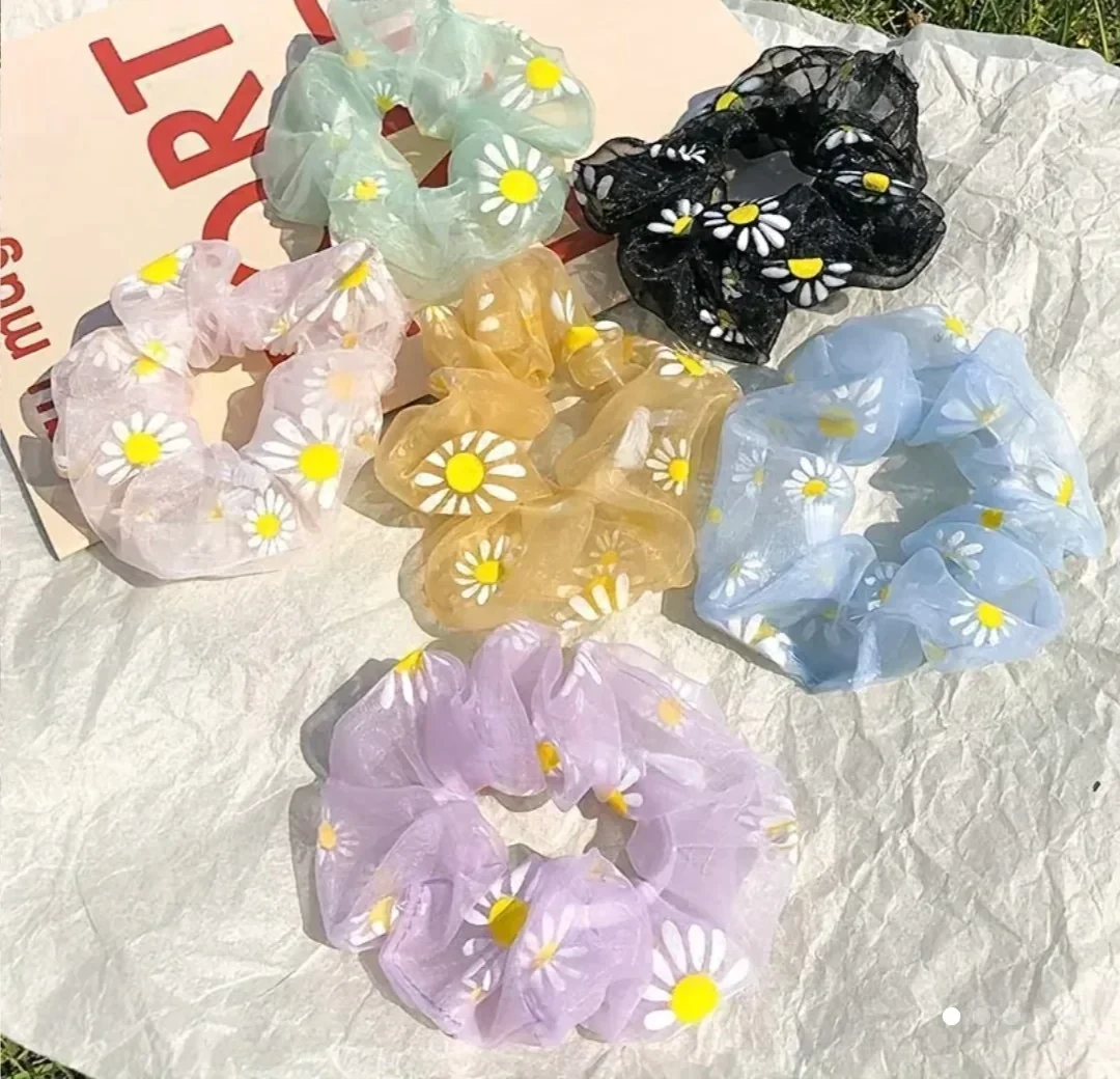 6 Uds Lazo Para El Cabello Simple Elástico Scrunchie