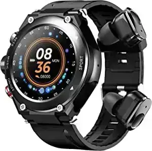 Mibee Reloj Inteligente con Auriculares inalámbricos Pulsera de Actividad 2 en 1 Auriculares BT Música MP3 Llamada Rastreador de Ejercicios Oxígeno en Sangre Monitor de sueño Compatible