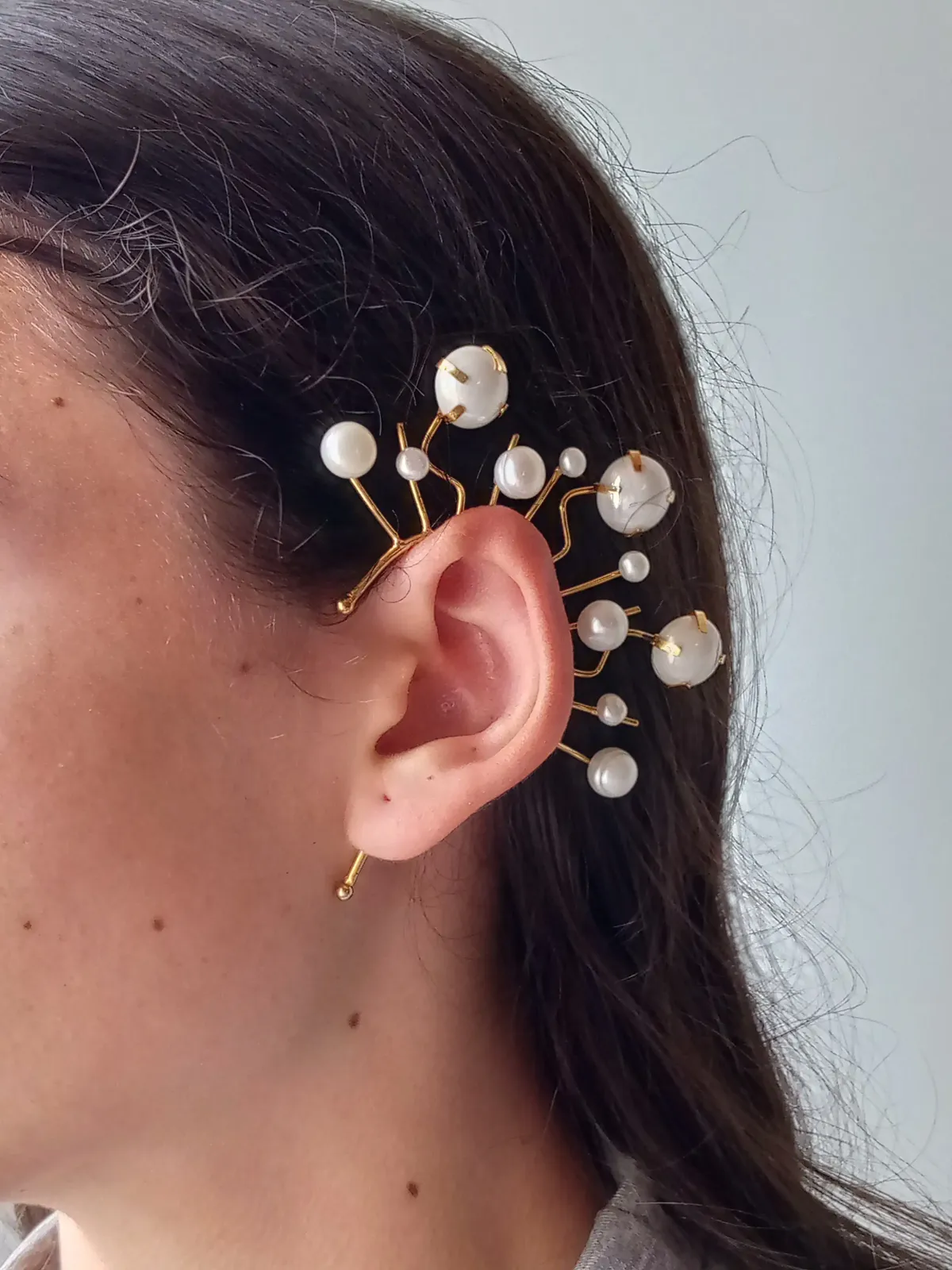 Orejera perlas