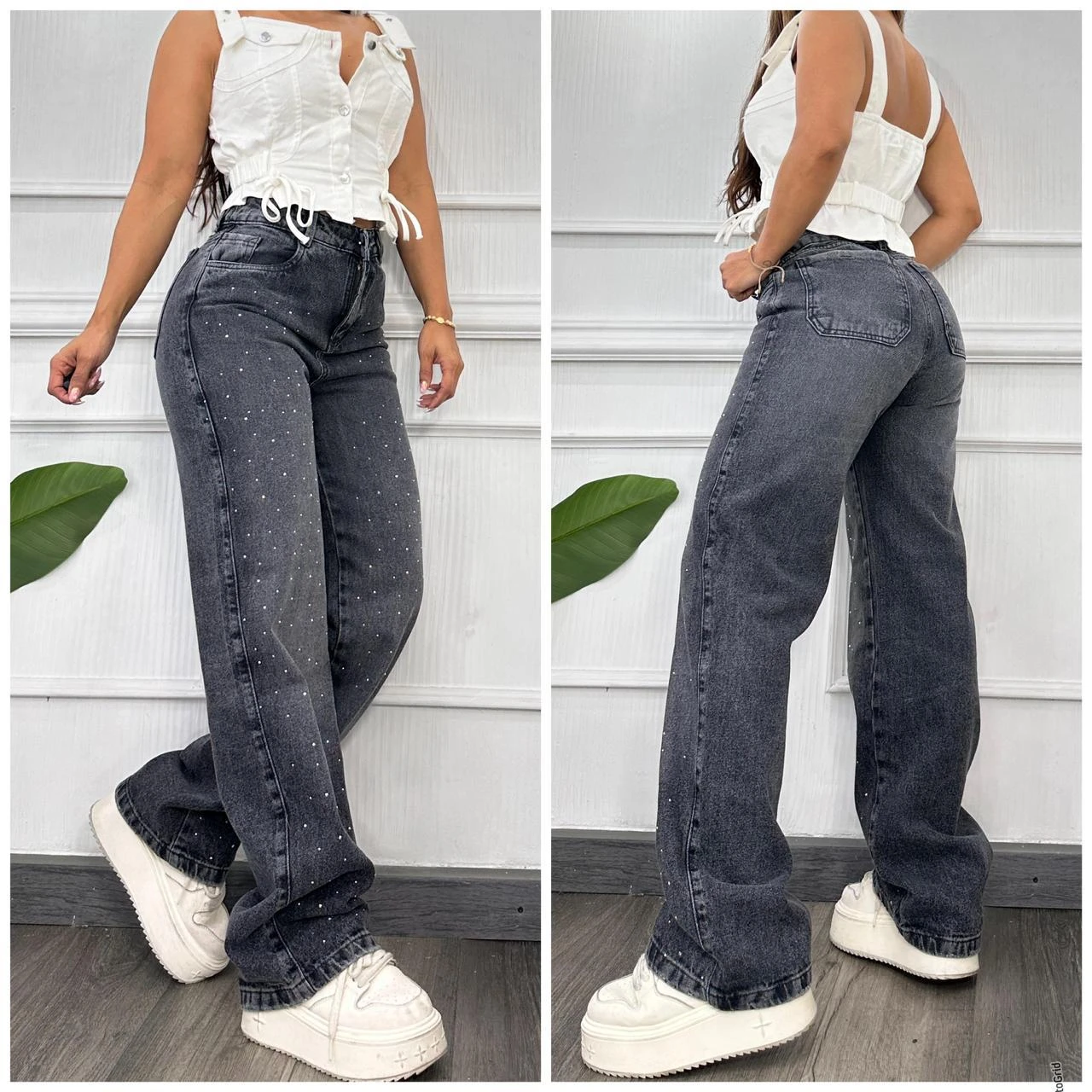 Jeans Palazzo con brillos