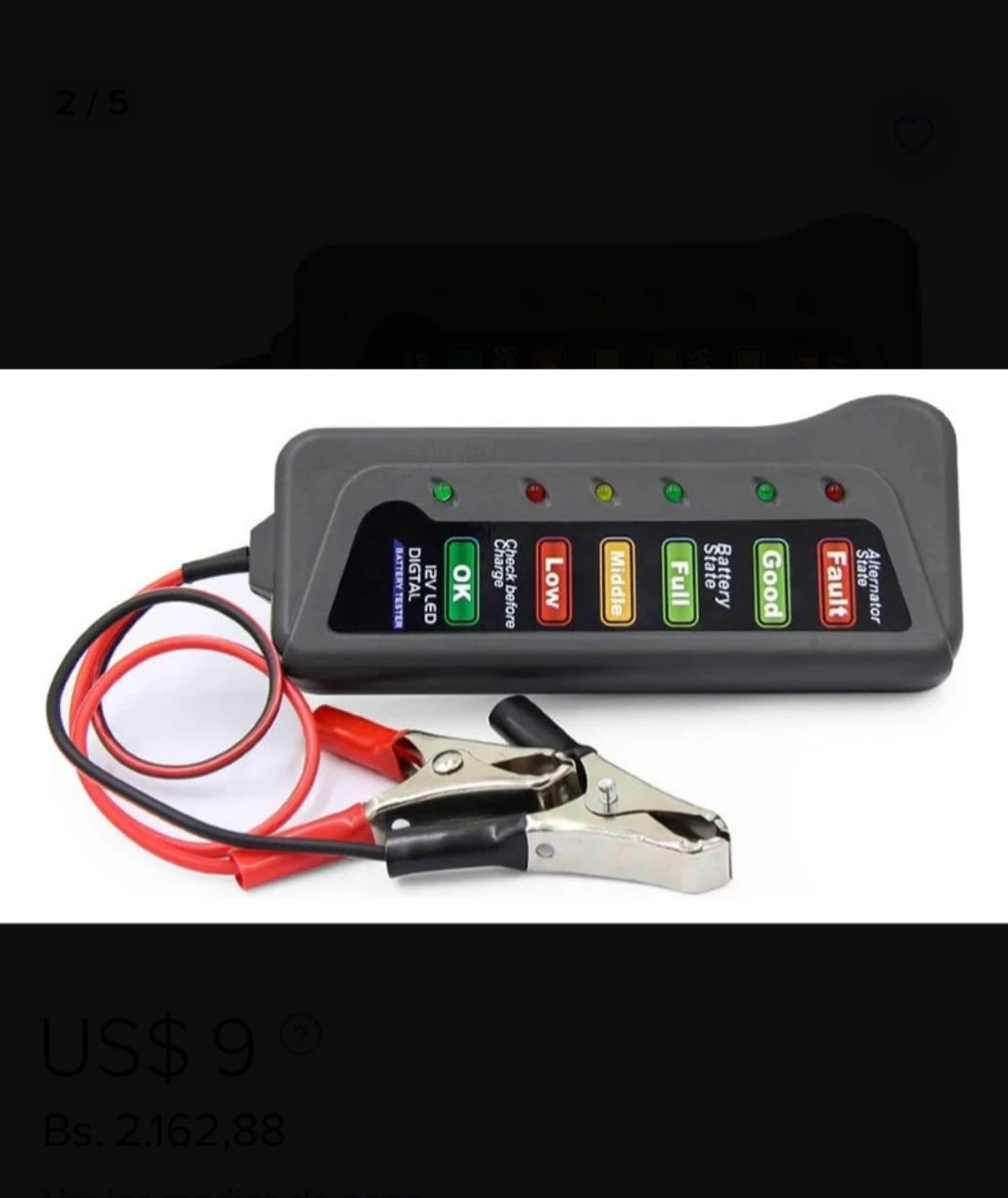 Tester probador de bateria y alternadores/ Modelo Basico 3