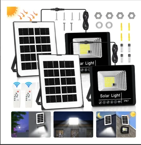 2pzs Lámpara Solar Exterior Con Reflectores Led Para Jardín 200 focos 2