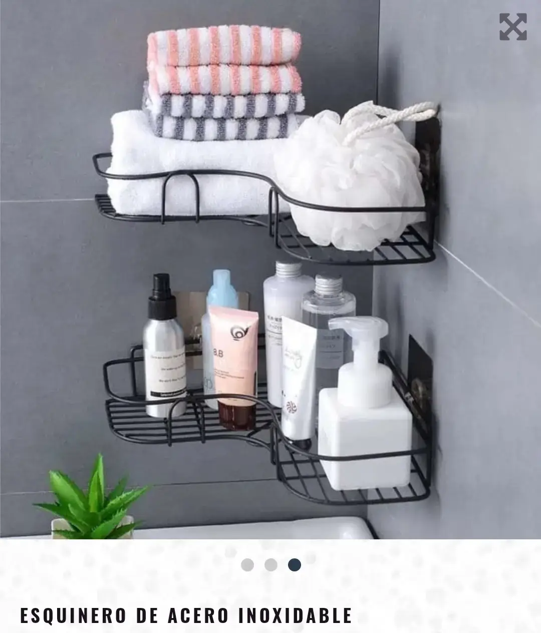 Organizador esquinero de acero inoxidable