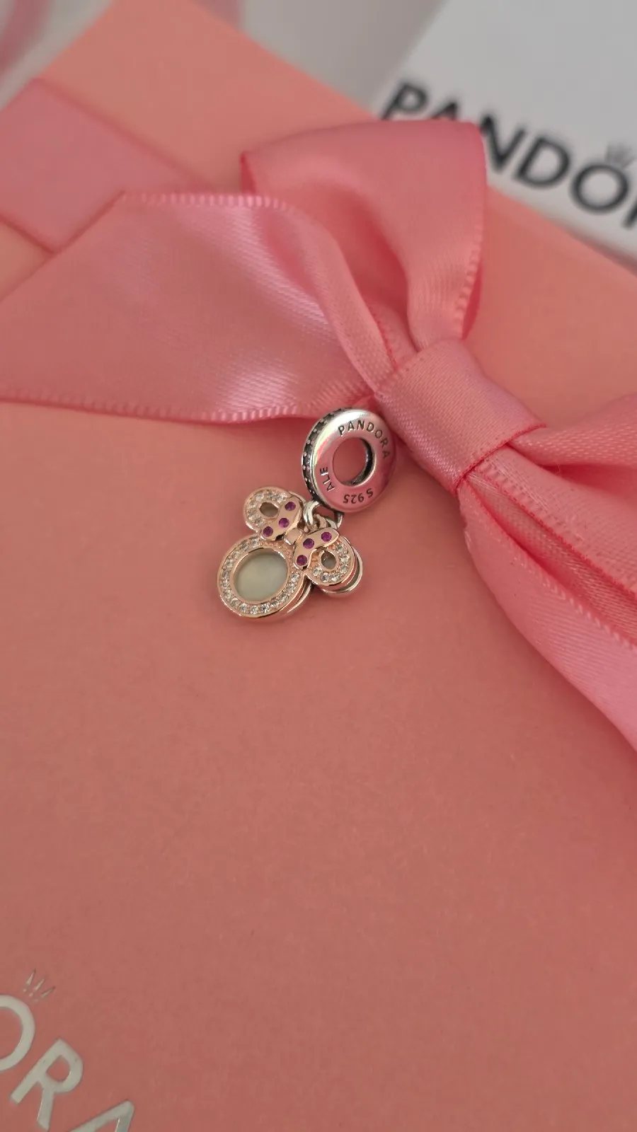 Pandora Disney Minnie Mouse Silhouette Double Dangle Charm | Two-tone  2
