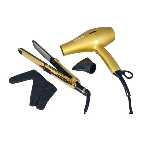 Combo De Plancha Y Secadora BaBylissPRO Gold Black 2