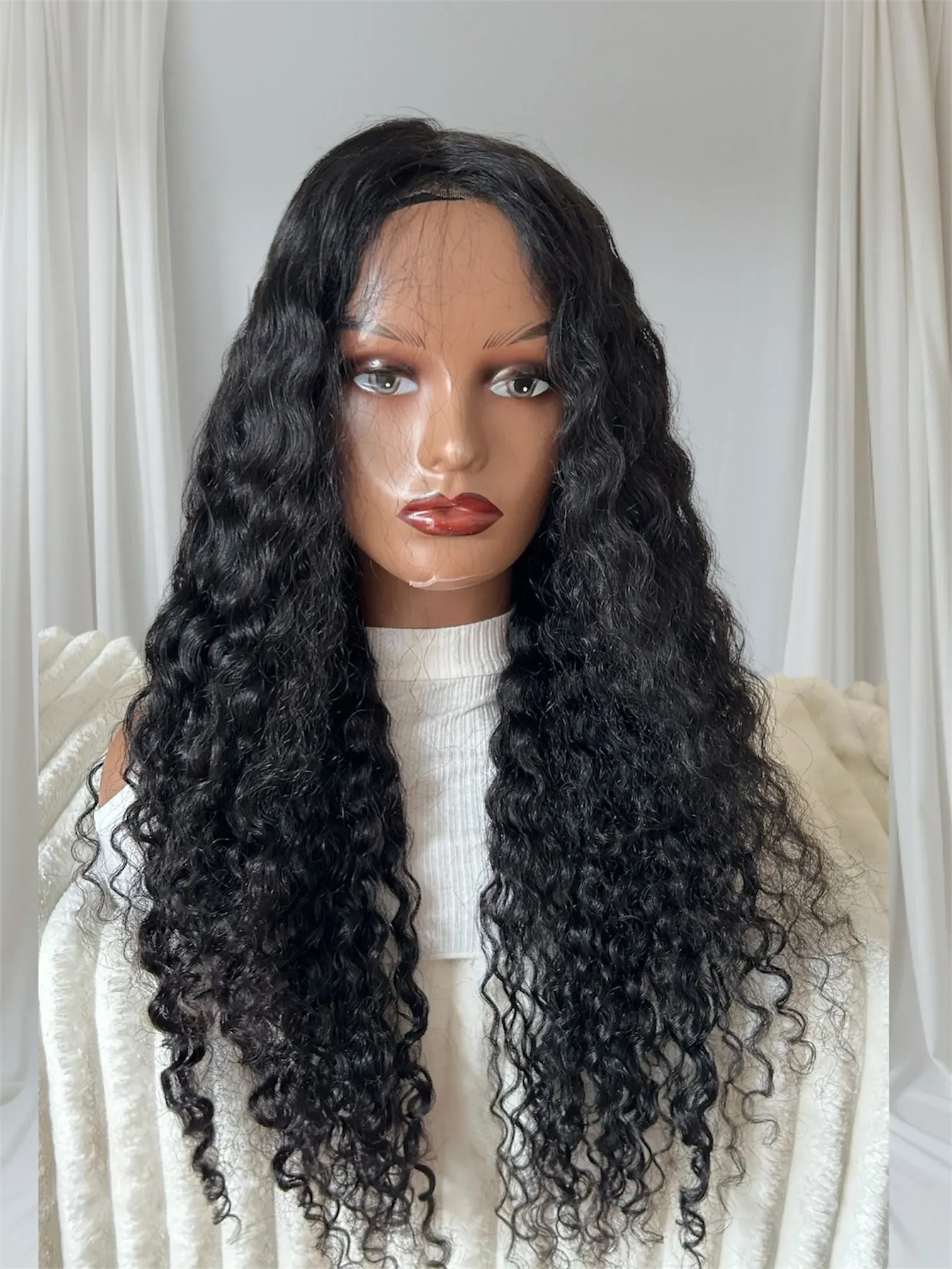 Peluca cabello humano kinky, 12A de 26 pulgadas, frontal lace 13x4 , densidas 180%  2