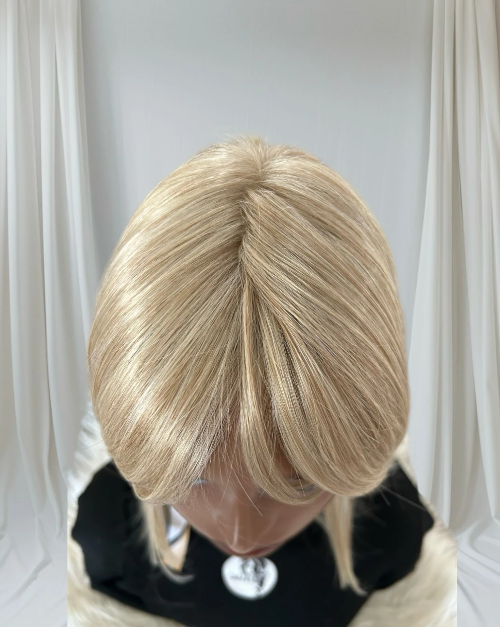 Peluca rubia platino con frontal , 14 pulgadas 3