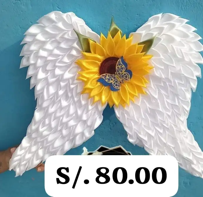 Alas eternas blancas + girasol