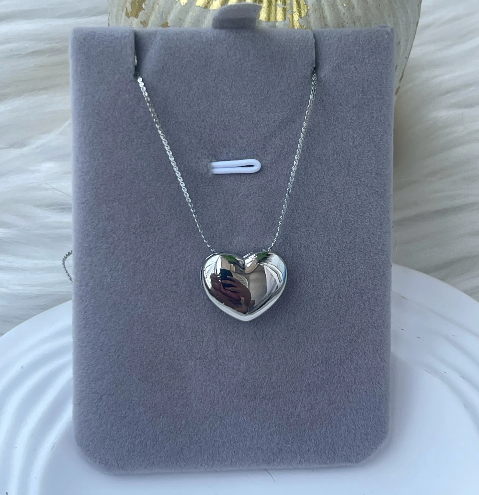 CADENA CORAZON CHUNKY SILVER 