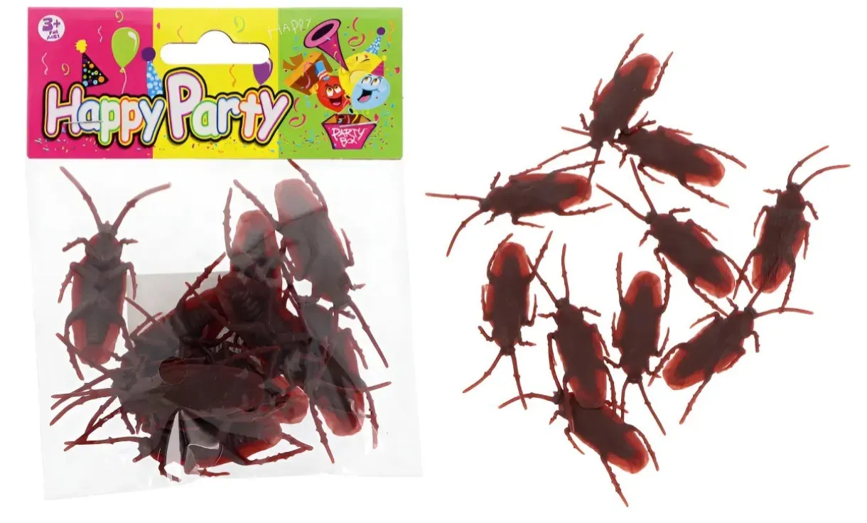 Cucaracha de goma 7cm aprox por 10 unidades 