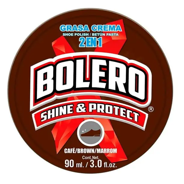 grasa crema 2 en 1 café para calzado 90 ml bolero shine & protect