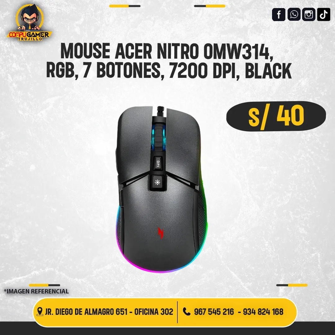 MOUSE ACER NITRO OMW314 BLACK