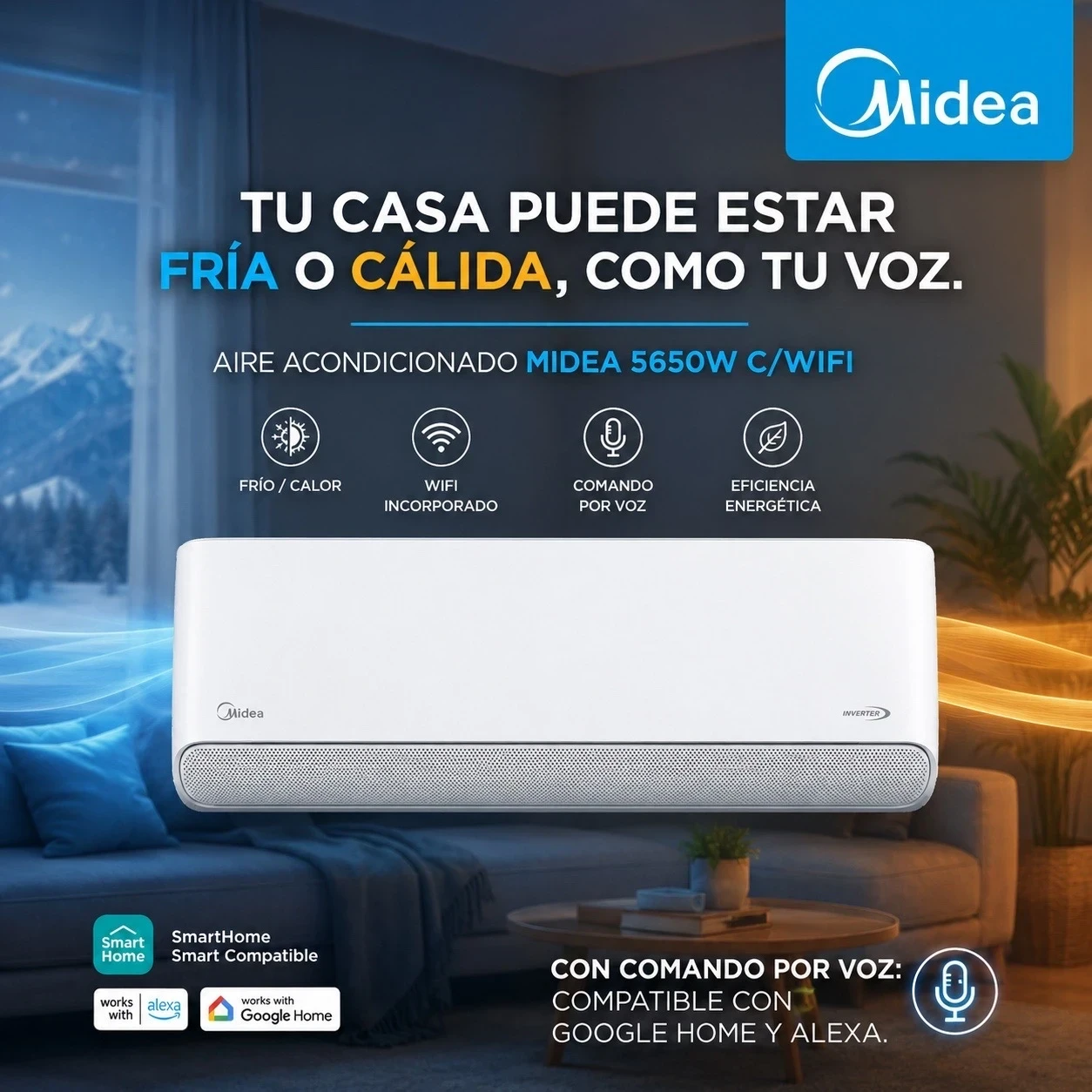 AIRE ACONDICIONADO MIDEA INVERTER BREEZELESS 5650W WI-FI ‼️SOLO POR PEDIDOS ‼️ 