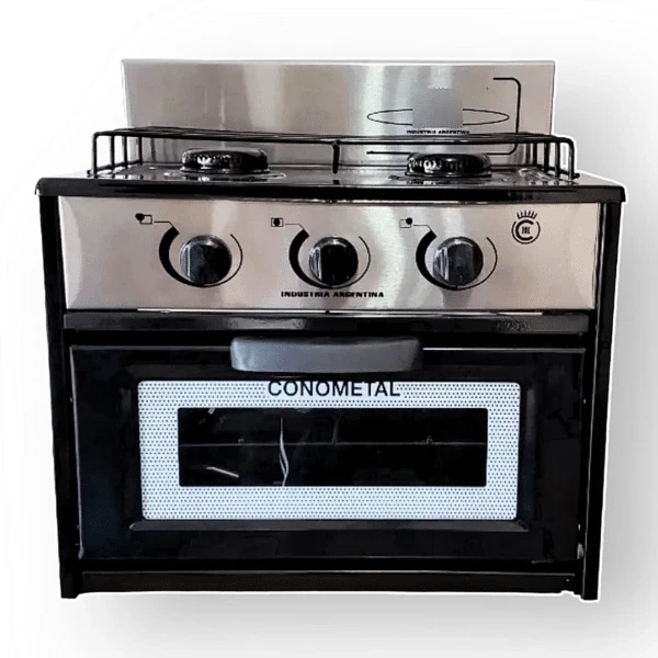 Anafe Cocina 2 Hornallas Con Horno Gas Envasado o Natural Premium | CONOMETAL 3