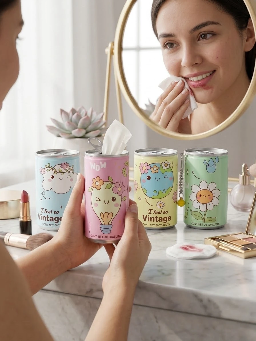 Paquete de 12 latas de toallitas desnaquillantes 