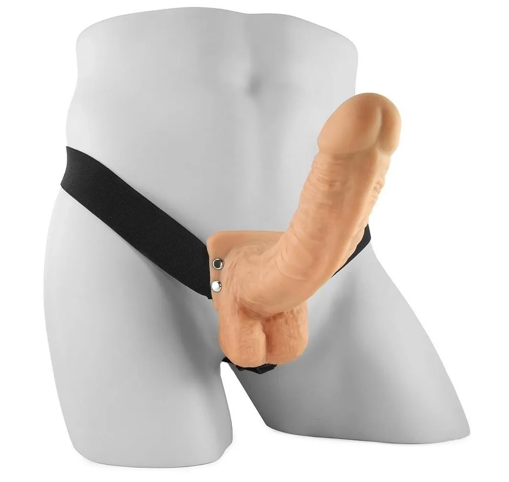 9" Hollow Strap-On with Balls 2