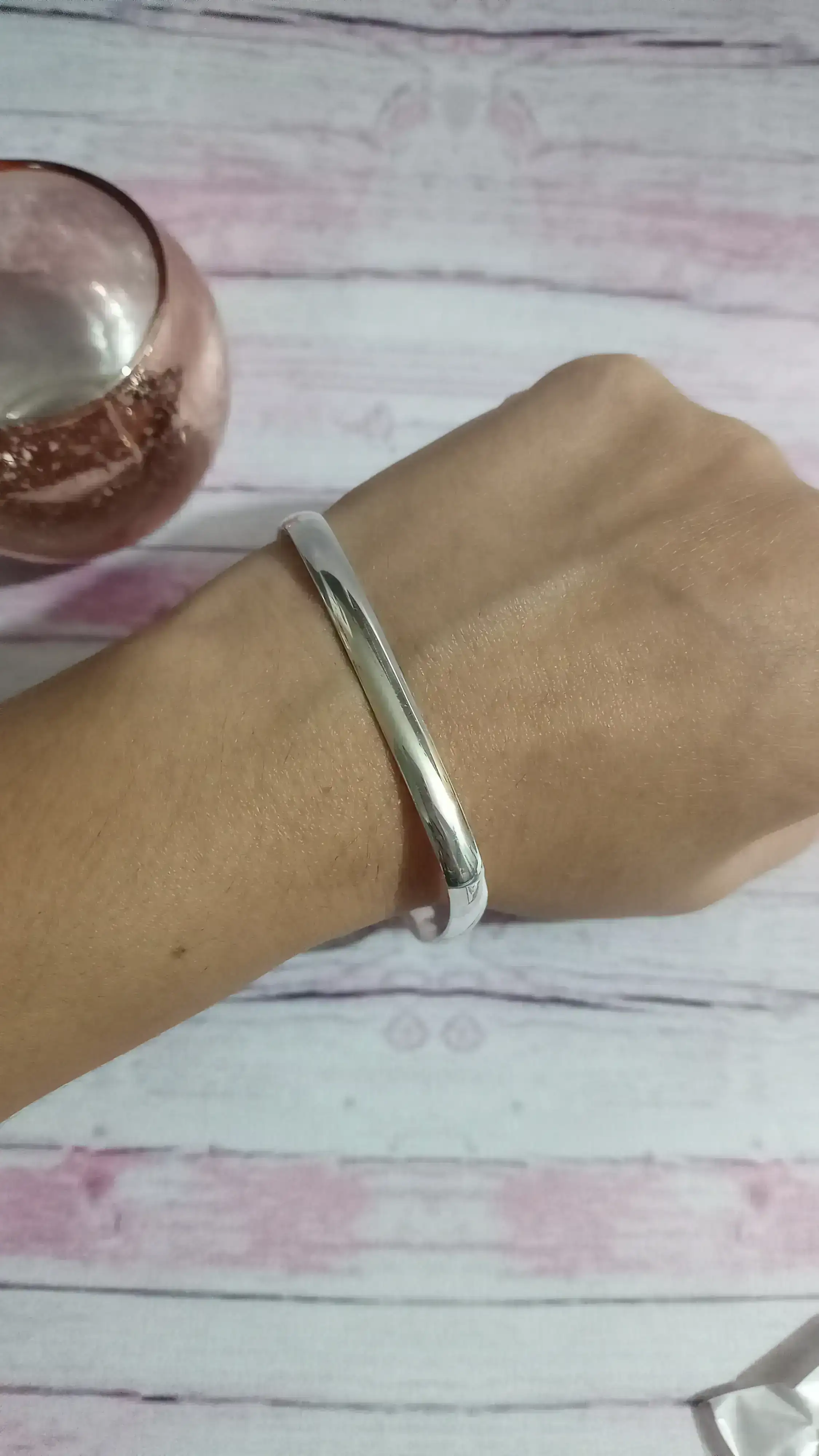 ESCLAVA CUADRADA DE ACERO BLANCO,MEDIANA❤️