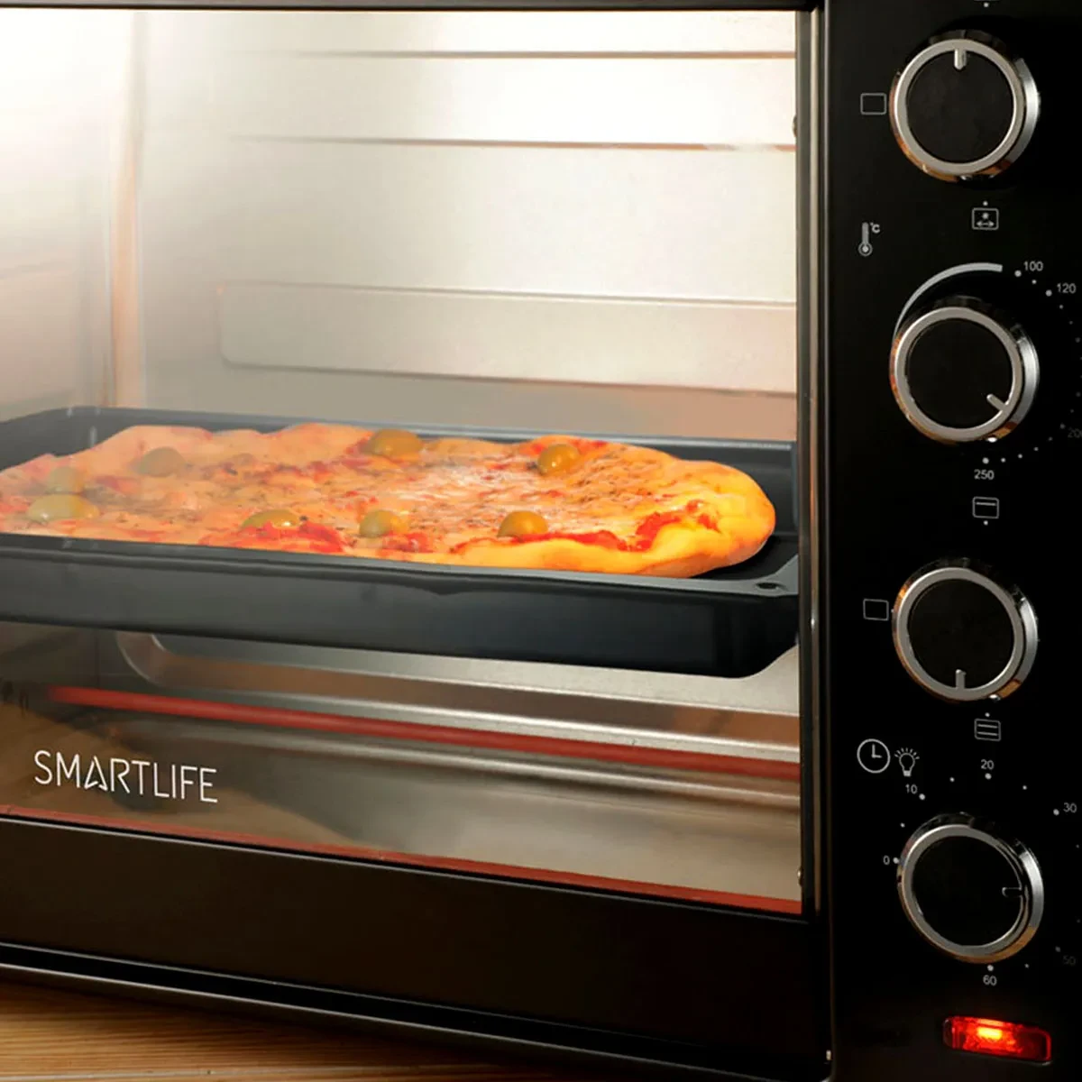 Horno Electrico Smartlife Conveccion Spiedo 70 Litros Color Negro 3