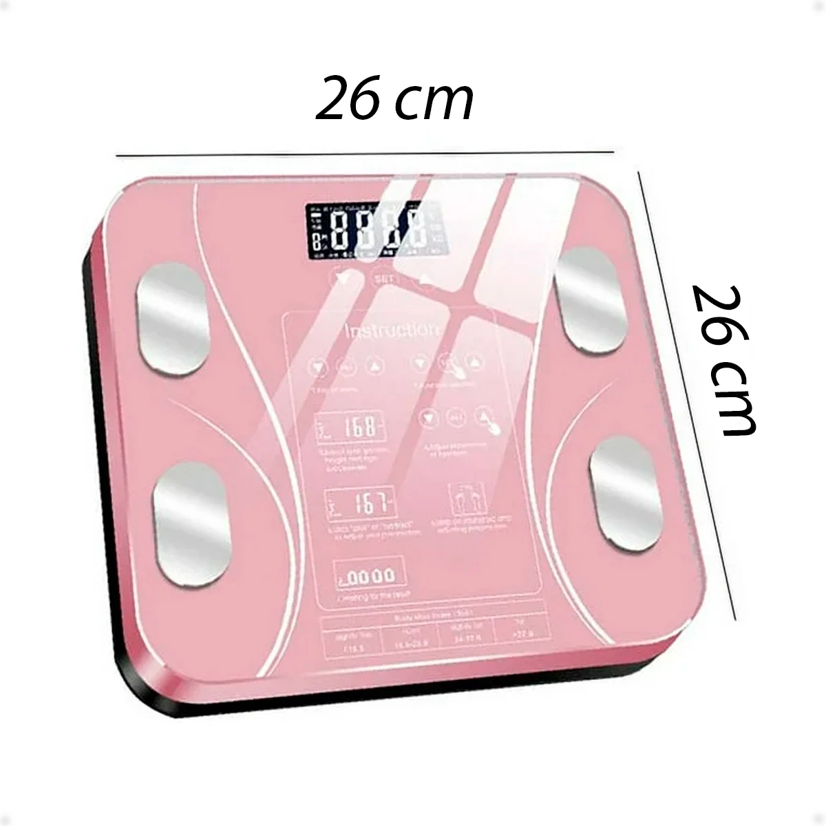 Pesa Digital De Baño 180kg Diseño Color ROSADA 3