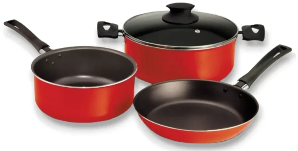 BATERIA DE COCINA JOVIFEL 3 PIEZAS ROJO PIAMONTE  2
