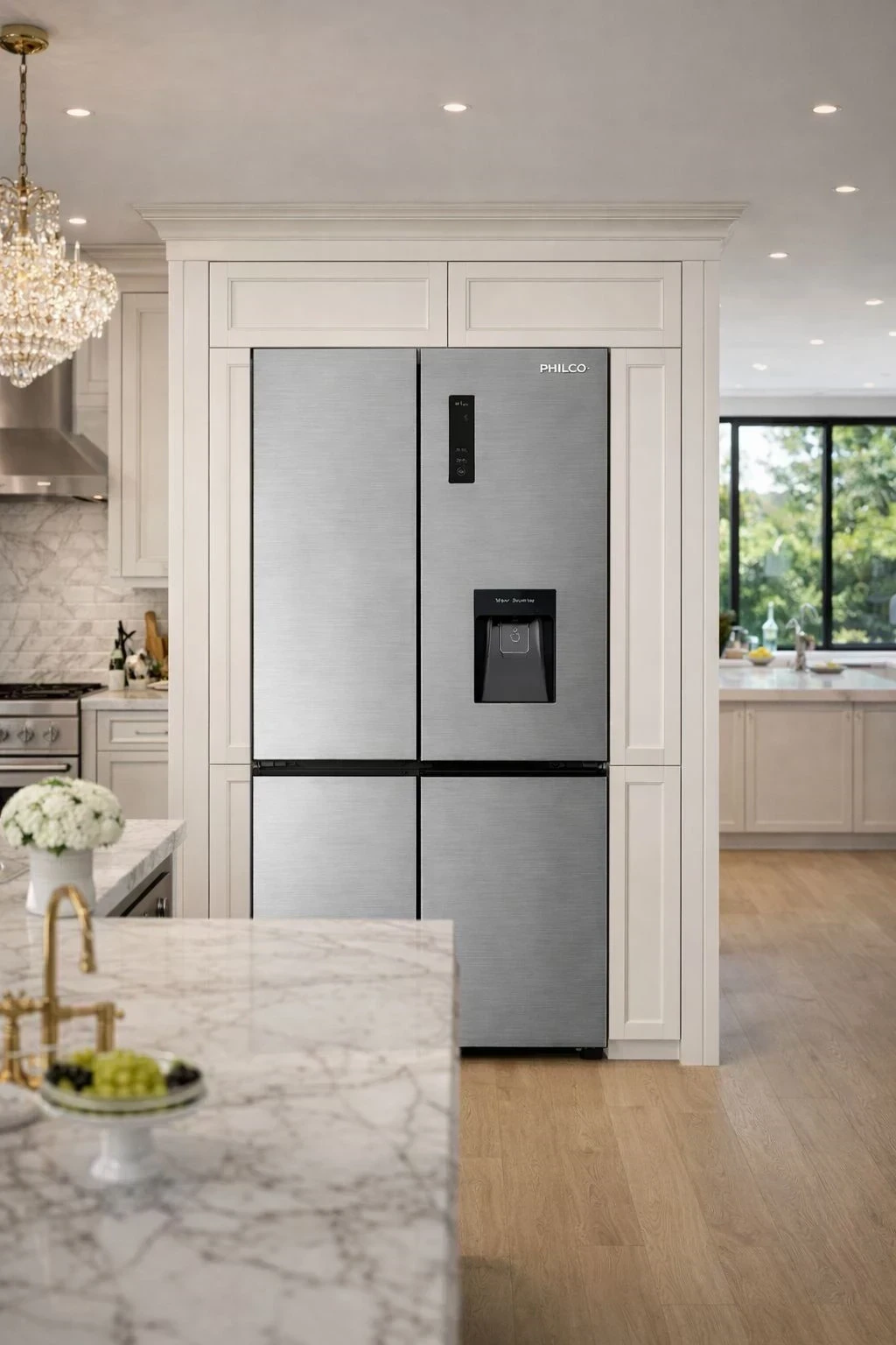 Heladera Philco Side by Side Cross Door Slim 4 Puertas No Frost 385L Inox