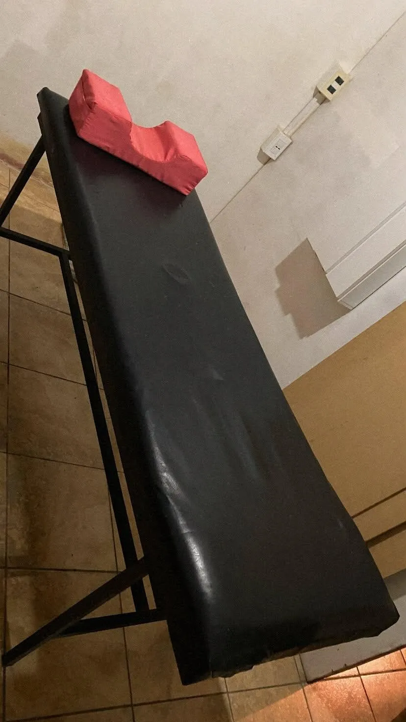 Tengo para vender una camilla, para tatuad@r, lashista, etc está impecable la vendo x falta de uso De fierro, con almohada de lashista Mas Carrito auxiliar