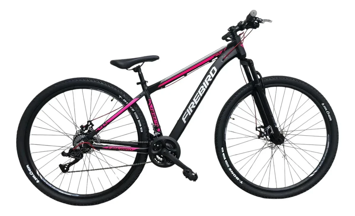 BICICLETA FIREBIR TURBO ACERO 21CAMBIOS ROD29 T18" M NEGRO/ROSA
