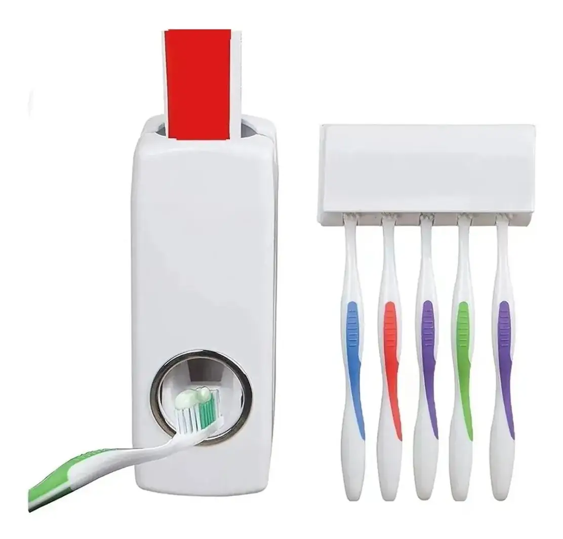 Dispensador para pasta dental con porta cepillos 