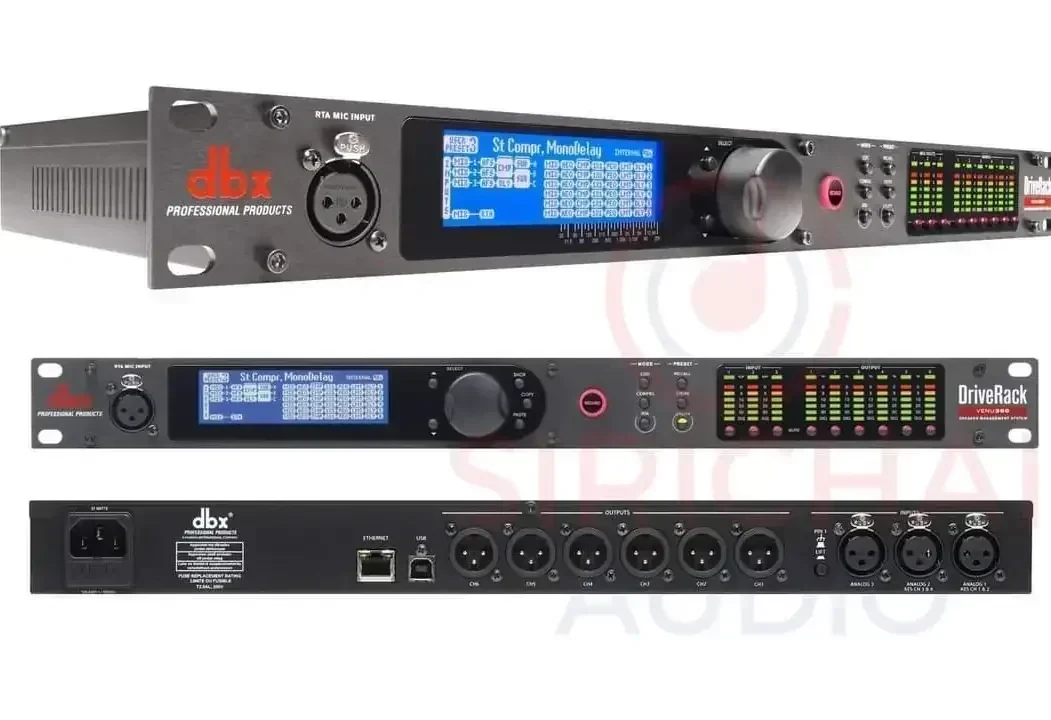 💥DriveRack VENU360 💥  PEDIDOS : 69442828  PEDIDOS POR MAYOR : 69482978   El VENU360 proporciona todo el procesamiento y la flexibilidad que necesita entre su mezclador y amplificadores para optimizar y proteger sus altavoces. Con los últimos avances en los algoritmos AutoEQ™ y AFS™ patentados de dbx, canales de entrada adicionales, control de Ethernet a través de un dispositivo Android,® iOS,® Mac® o Windows® y asistentes actualizados, DriveRack VENU360 continúa el legado de DriveRack de gran procesadores de gestión de altavoces asequibles, potentes y potentes para toda una nueva generación.  AUTOEQ™  El nuevo algoritmo AutoEQ mejorado garantiza una experiencia de ecualización automática extremadamente precisa, rápida y no intrusiva.  Con un micrófono RTA que "escucha" su habitación, el algoritmo DriveRack VENU360 AutoEQ actualizado establece los niveles de los altavoces y el ecualizador de la habitación automáticamente en cuestión de segundos mediante barridos sinusoidales. Esto significa que los ajustes de la sala ahora se pueden hacer muy rápidamente, sin someter a la audiencia a largas y molestas transmisiones de ruido rosa.  El AutoEQ ahora se encuentra en la etapa de procesamiento de salida, lo que significa que las secciones independientes de un sistema se pueden ecualizar automáticamente. ¡Esto permite que AutoEQ se use en el sistema FOH, así como en los monitores de escenario, las zonas y los retrasos de la torre!  ELIMINACIÓN DE RETROALIMENTACIÓN AFS™ MEJORADA  Algoritmo AFS™ mejorado para una eliminación de retroalimentación más rápida y precisa, sin afectar negativamente el tono de su sistema.  Nada aleja al público como los comentarios de audio molestos y potencialmente dolorosos. Afortunadamente, los ingenieros de dbx han revisado su ya estelar algoritmo de supresión de retroalimentación avanzada y lo han hecho funcionar aún mejor. El DriveRack VENU360 escucha y anticipa la retroalimentación y la elimina automáticamente antes de que tenga la oportunidad, sin alterar nunca su sonido.  FUNCIONES DE CONFIGURACIÓN DEL ASISTENTE ACTUALIZADAS  Los asistentes actualizados facilitan la configuración inicial, al tiempo que garantizan que las afinaciones de los altavoces y otras configuraciones estén actualizadas.  Las funciones de asistente en el DriveRack VENU360 lo guían a través de procesos sencillos paso a paso para ayudarlo a aprovechar al máximo su sistema de altavoces. Los asistentes lo ayudan a configurar el enrutamiento, el equilibrio de nivel, AutoEQ, la supresión de retroalimentación avanzada y brindan acceso a afinaciones de altavoces actualizadas, disponibles para la mayoría de las principales marcas de altavoces. La adición de un asistente de monitor facilita la configuración y optimización de los monitores de escenario.  CONTROL MÓVIL  Conéctese al DriveRack VENU360 a través de su red local con su dispositivo Android, iOS, Mac o Windows para personalizar el sonido de su sistema de altavoces para que suene y funcione de manera óptima. La aplicación le permite manipular directamente el compresor, el ecualizador gráfico, el ecualizador paramétrico, la configuración de cruce, los perfiles de los altavoces y más con su interfaz gráfica de usuario atractiva y fácil de usar.