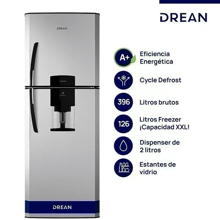 HELADERA DREAN DE FROST C/DISPENSER 396LTS