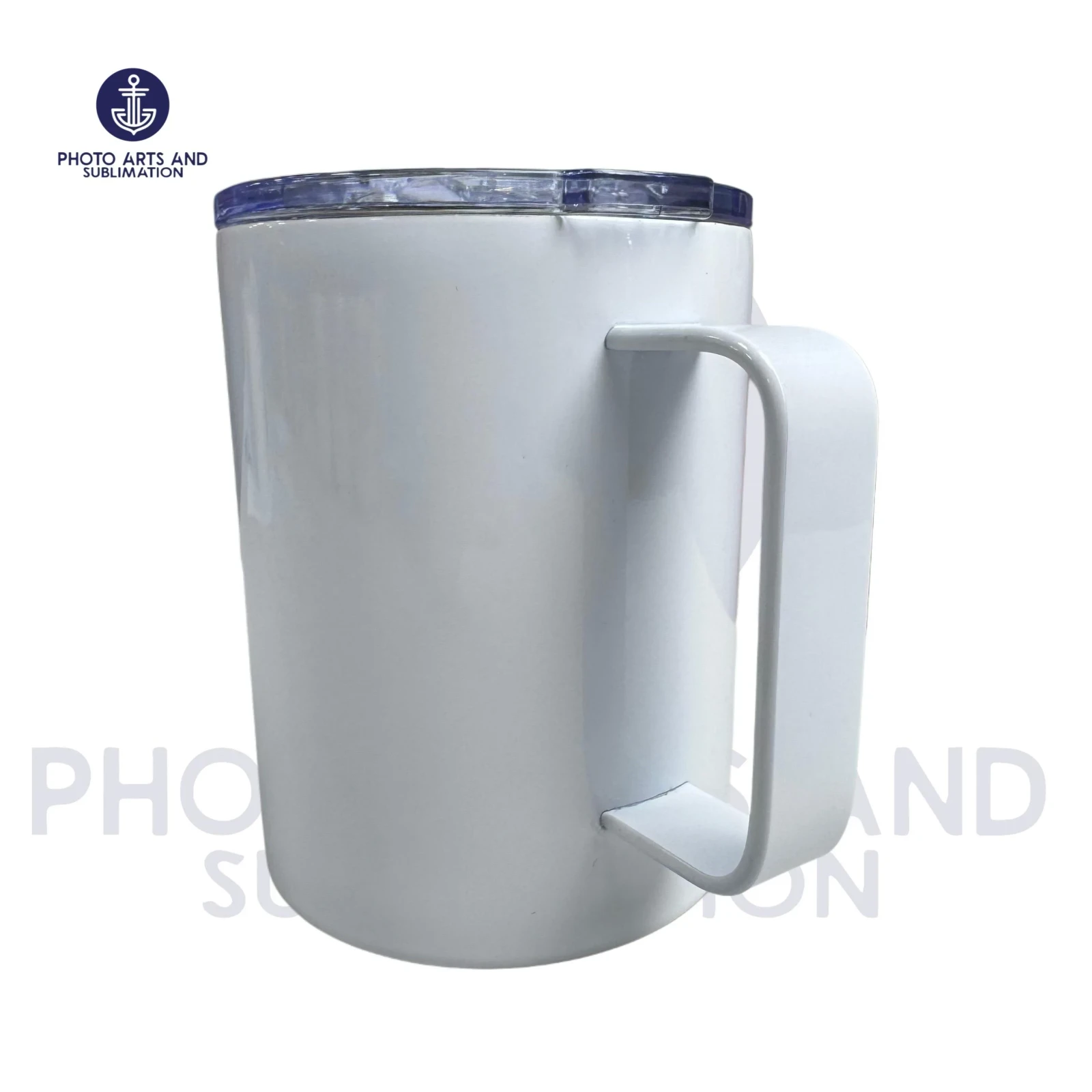 Mug Blanco Acero con Tapa Transparente 2
