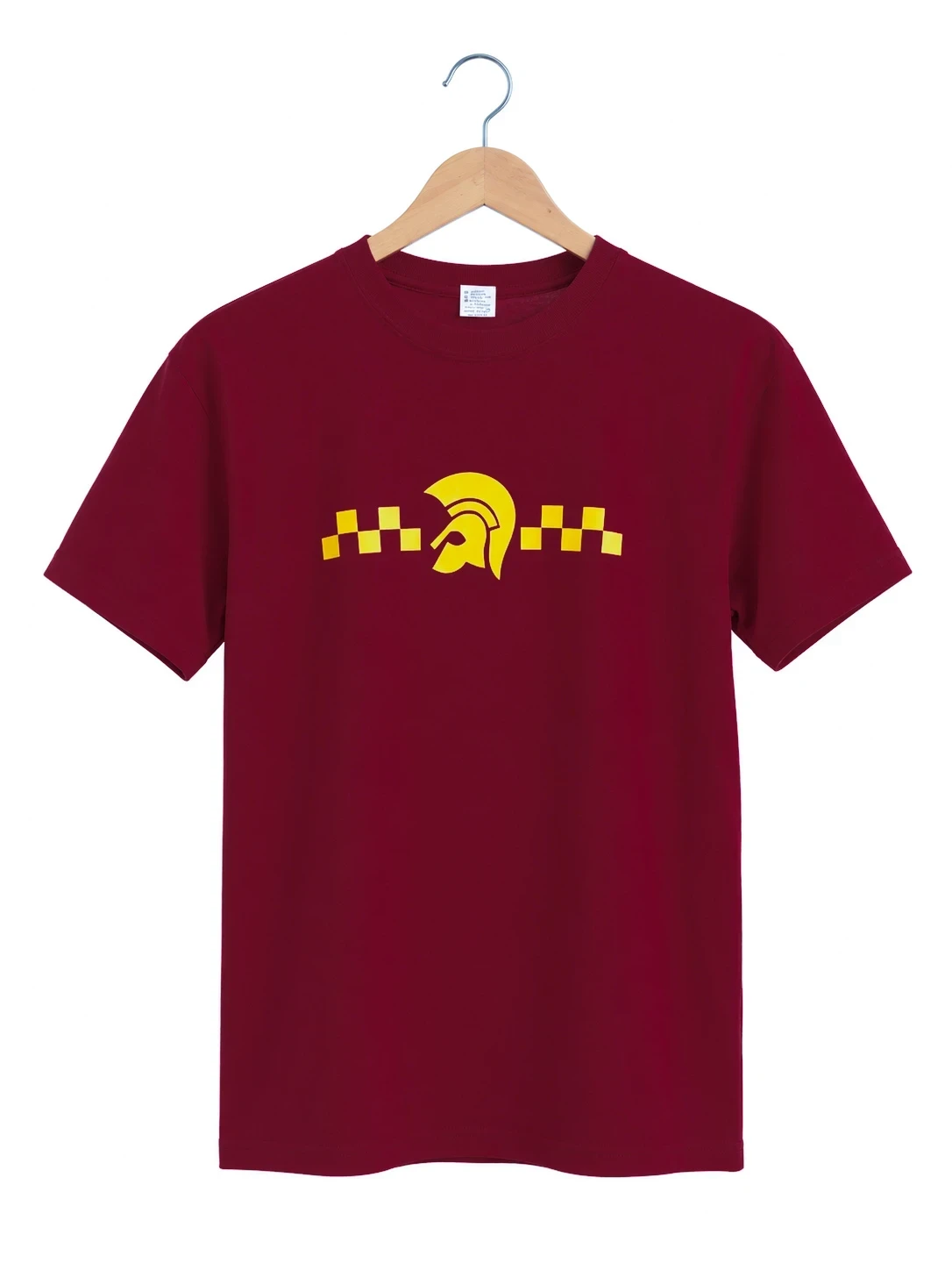 Camiseta estampado vinotinto con Trojan 