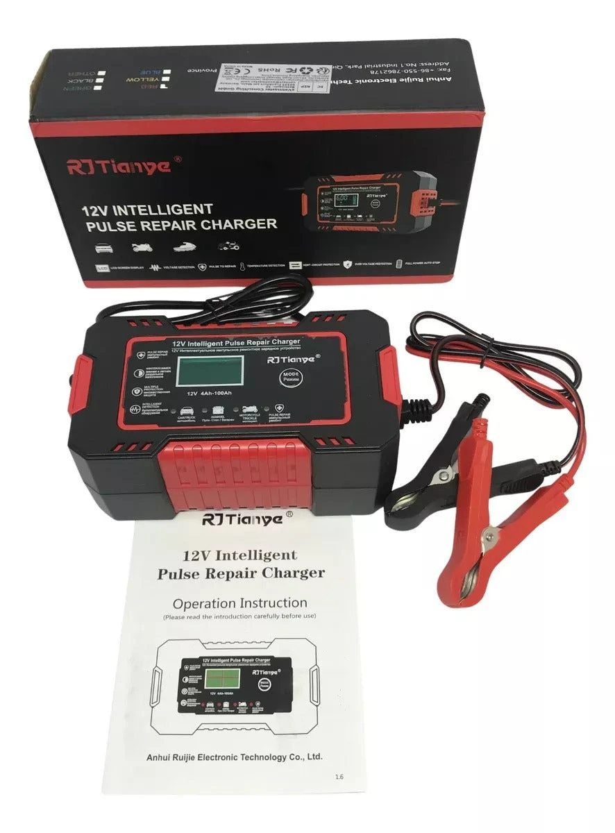 Cargador Inteligente De Baterías Auto Carro Moto 12v Carga 3