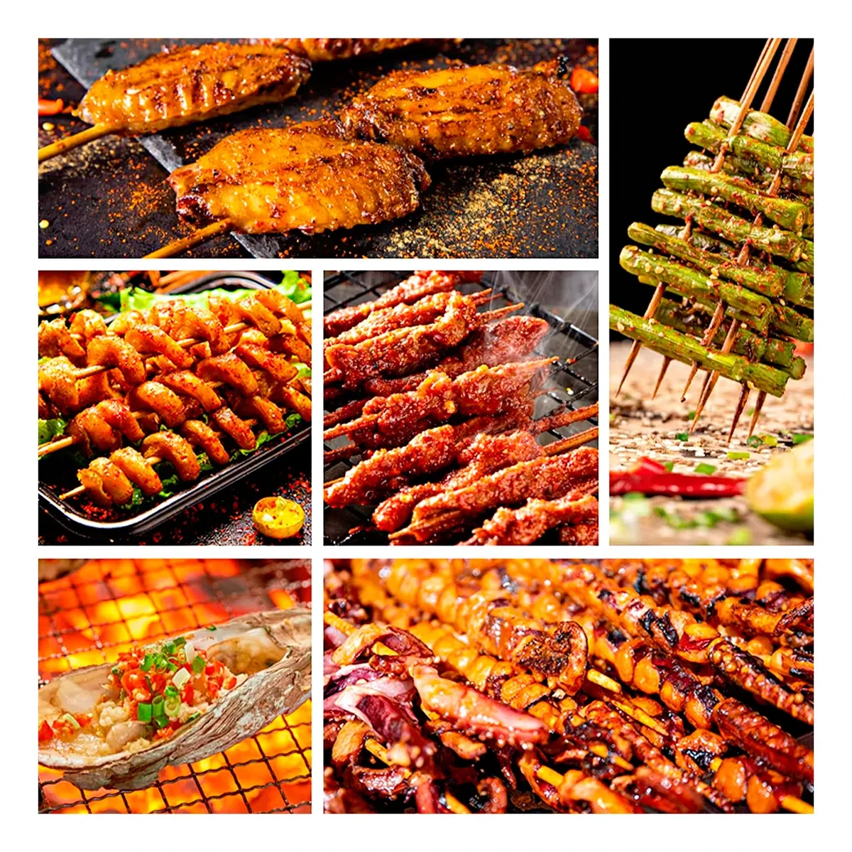 Palos X80 Anticuchos 40cm Brocheta Pincho Papa Bambu 3