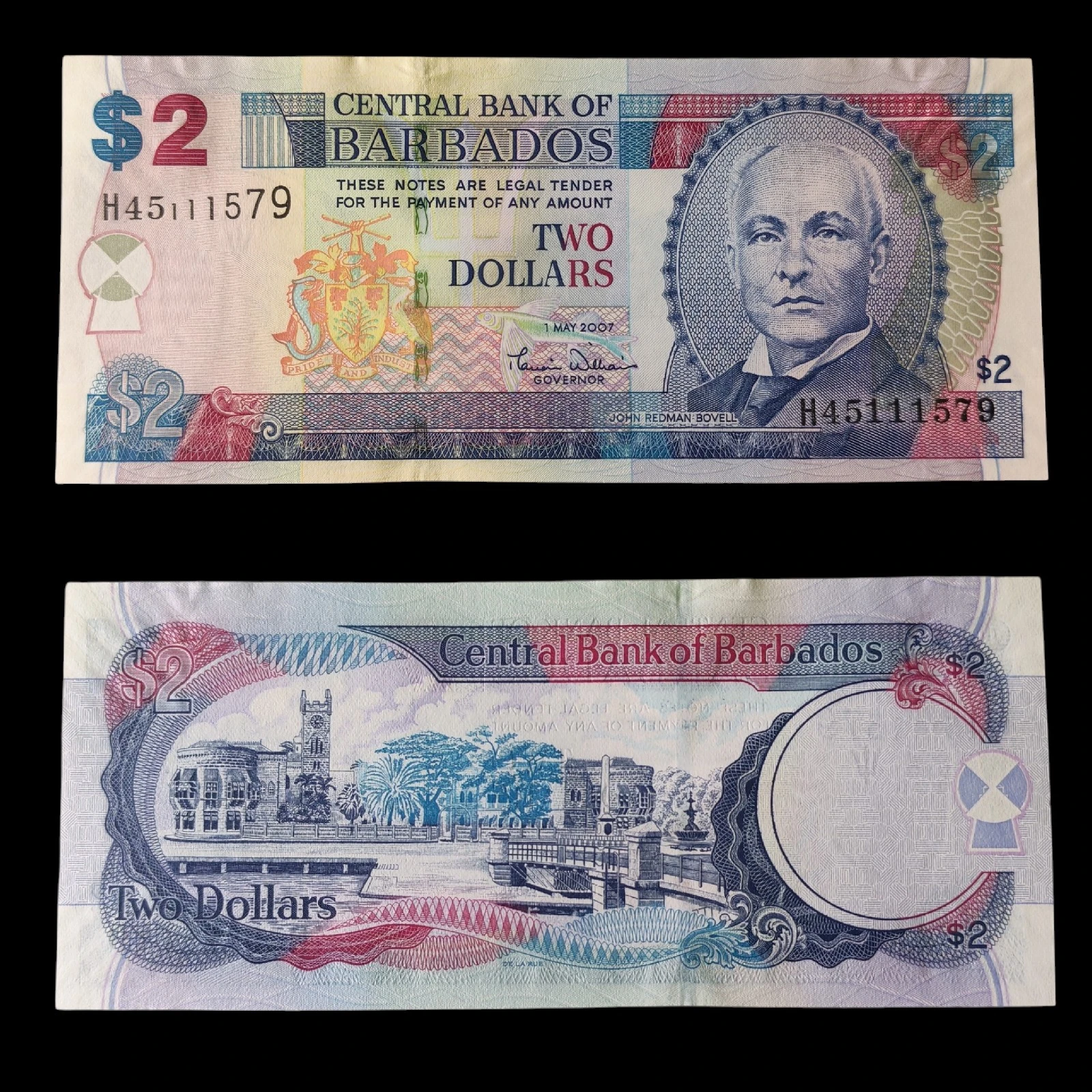 ° Barbados 2 dolares UNC