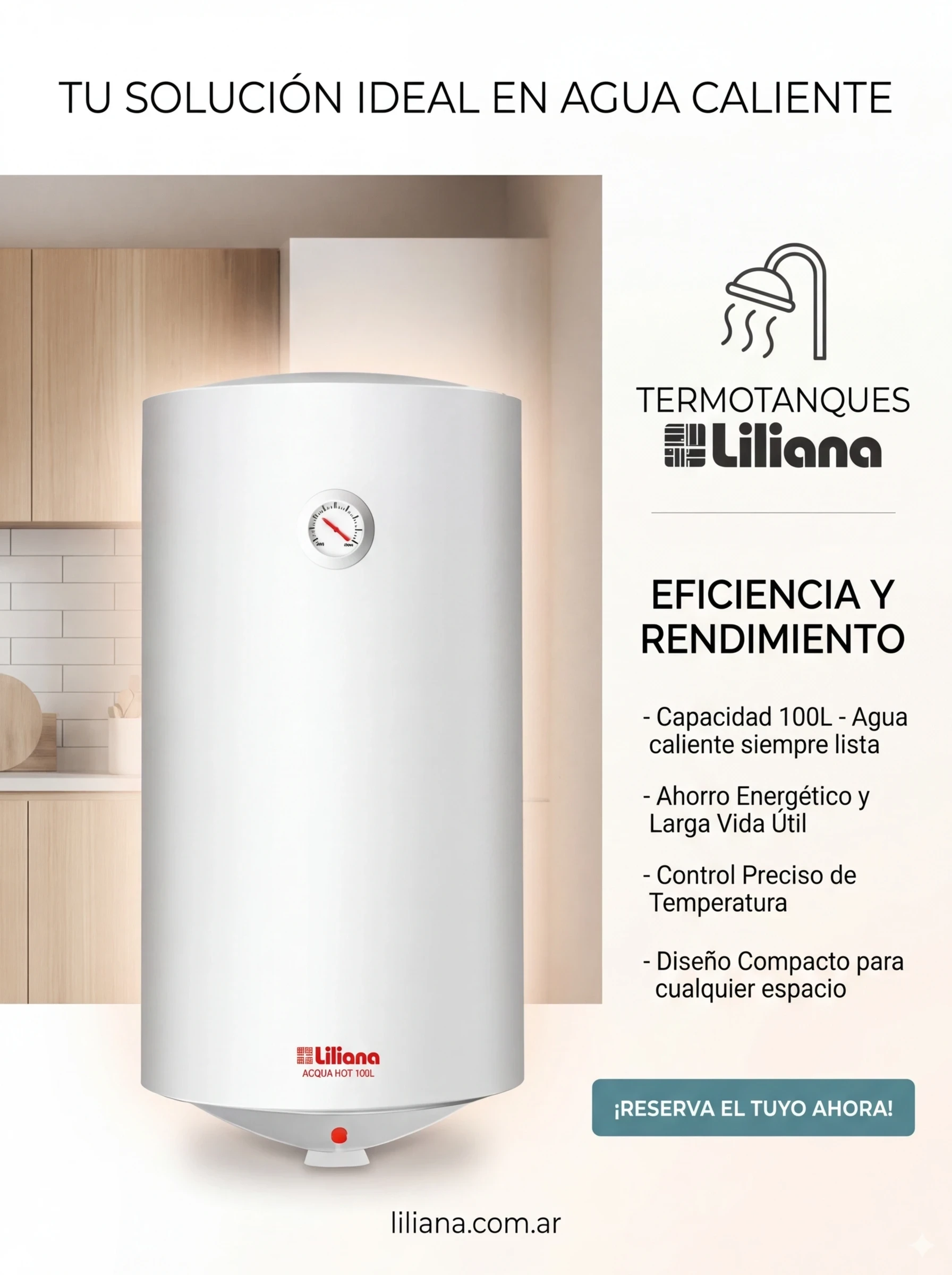 🔥 Termotanque Liliana TV810 – 100 L