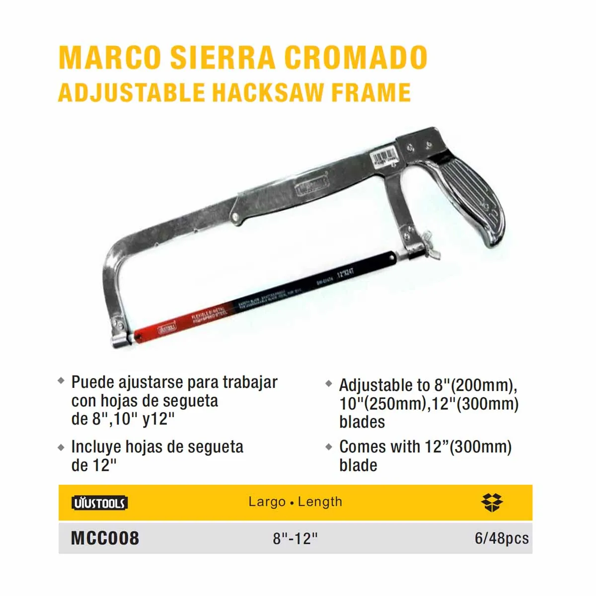 MARCO DE SIERRA DESLIZABLE CROMADO UYUST 