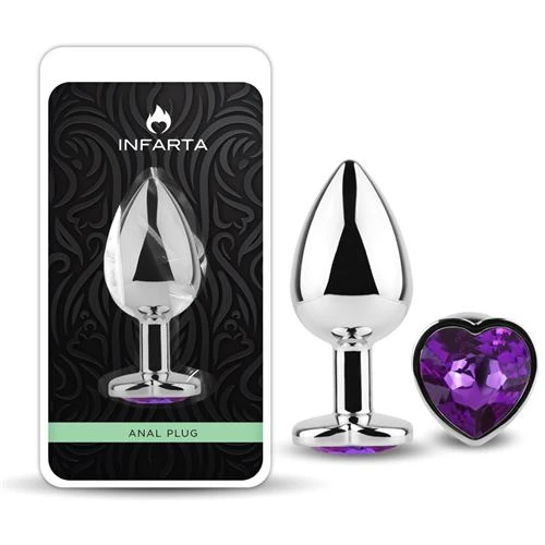 Anal Plug Heart Love Metal Large Purple